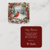 （鳥）ショウジョウコウカンチョウとホリーホリデーミニクリスマスカード ノートカード (正面/裏面)
