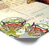 （鳥）ショウジョウコウカンチョウとポストカード ポスター (角)