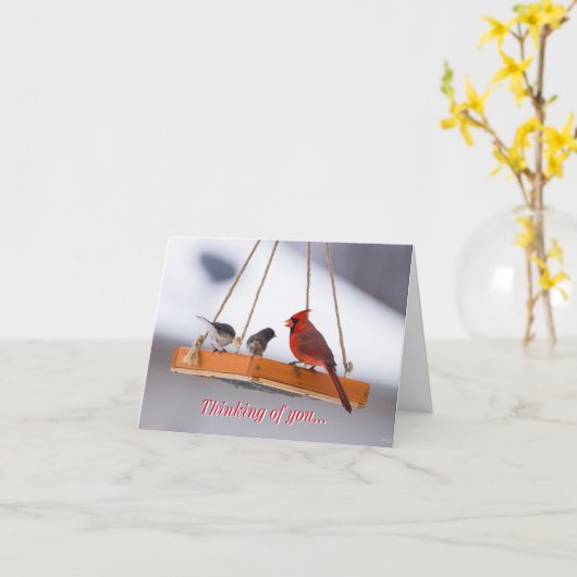 （鳥）ショウジョウコウカンチョウとユニ考えるコスのカード カード (黄色い花)