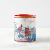 (鳥)ショウジョウコウカンチョウとランドスケーカスタマイズプ マグカップ (中央)