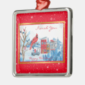 （鳥）ショウジョウコウカンチョウとランドスケーカスタマイズプ メタルオーナメント (左)