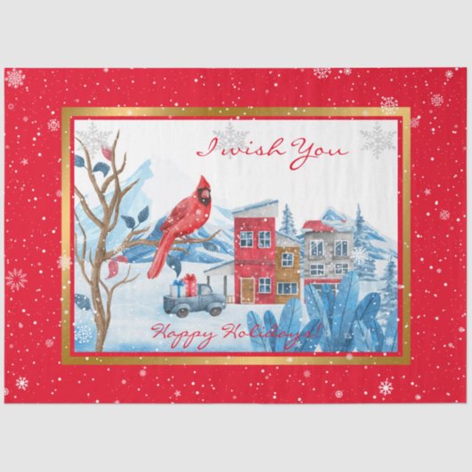 （鳥）ショウジョウコウカンチョウとランドスケーカスタマイズプ 薄葉紙 (正面)