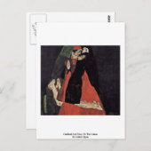 (鳥)ショウジョウコウカンチョウと修道女、またはSchiele Egonによる愛撫 ポストカード (正面/裏面)