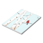 （鳥）ショウジョウコウカンチョウと樺の木ツリー ノートパッド (回転)