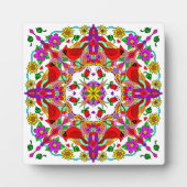 （鳥）ショウジョウコウカンチョウと花マンダラ フォトプラーク (正面)