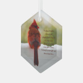 （鳥）ショウジョウコウカンチョウと訪問者の天国詩 ガラスオーナメント (正面左)