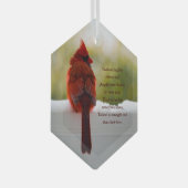 （鳥）ショウジョウコウカンチョウと訪問者の天国詩 ガラスオーナメント (正面右)