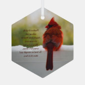 （鳥）ショウジョウコウカンチョウと訪問者の天国詩 ガラスオーナメント (裏面)