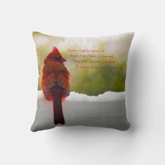 (鳥)ショウジョウコウカンチョウと訪問者の天国詩 クッション (裏面)