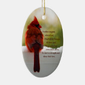 （鳥）ショウジョウコウカンチョウと訪問者の天国詩 セラミックオーナメント (右)