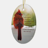 （鳥）ショウジョウコウカンチョウと訪問者の天国詩 セラミックオーナメント (左)