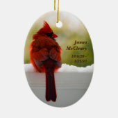 （鳥）ショウジョウコウカンチョウと訪問者の天国詩 セラミックオーナメント (裏面)