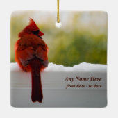 (鳥)ショウジョウコウカンチョウと訪問者の天国詩 セラミックオーナメント (裏面)