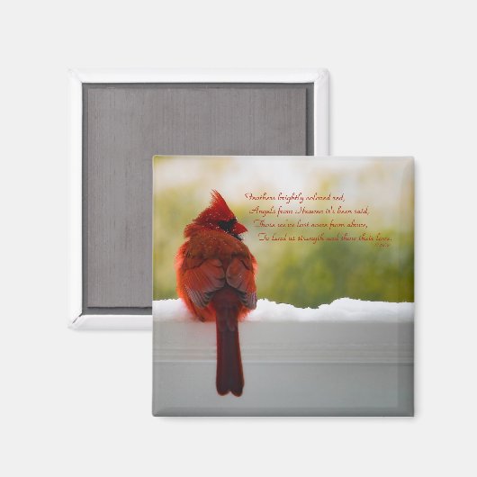 （鳥）ショウジョウコウカンチョウと訪問者の天国詩 マグネット (正面/裏面)