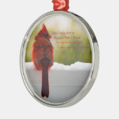 （鳥）ショウジョウコウカンチョウと訪問者の天国詩 メタルオーナメント (左)