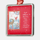 (鳥)ショウジョウコウカンチョウと鹿カスタマイズ メタルオーナメント (左)