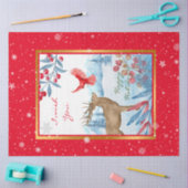 （鳥）ショウジョウコウカンチョウと鹿カスタマイズ 薄葉紙 (クラフト)