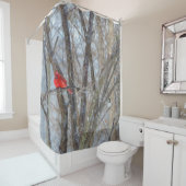 (鳥)ショウジョウコウカンチョウと《鳥》アメリカゴガラ シャワーカーテン (インサイチュ)