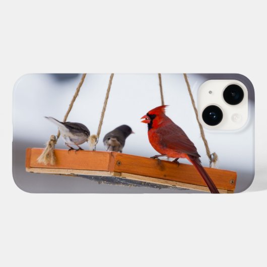 （鳥）ショウジョウコウカンチョウとJuncos iPhoneケース Case-Mate iPhoneケース (裏面 (横))