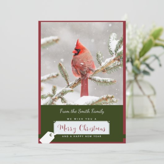 （鳥）ショウジョウコウカンチョウのクリスマスカード シーズンカード (スタンド正面)