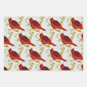 （鳥）ショウジョウコウカンチョウのクリスマスラッパー ラッピングペーパーシート (正面3)