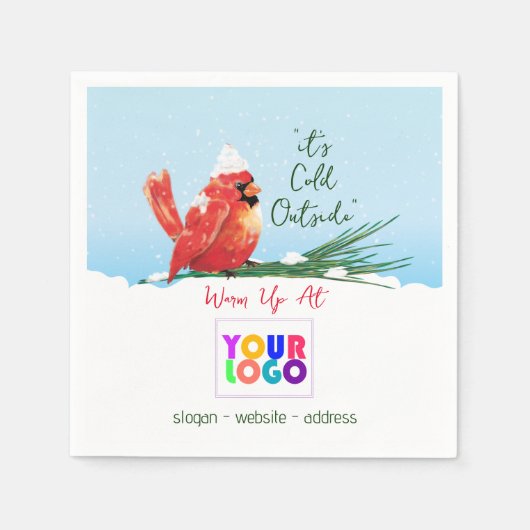 （鳥）ショウジョウコウカンチョウのロゴ スタンダードカクテルナプキン (正面)