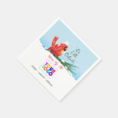 （鳥）ショウジョウコウカンチョウのロゴ スタンダードカクテルナプキン (角)