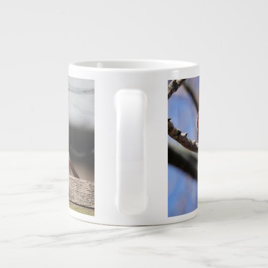 （鳥）ショウジョウコウカンチョウの写真と引用文：天使が近い！ ジャンボコーヒーマグカップ (裏面)