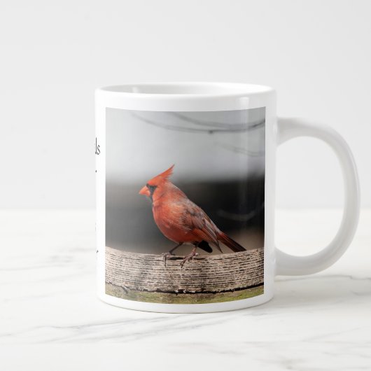 （鳥）ショウジョウコウカンチョウの写真と引用文：天使が近い！ ジャンボコーヒーマグカップ (右)