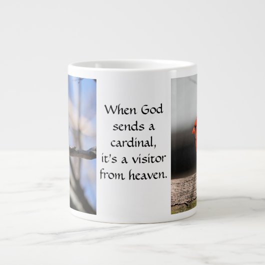 (鳥)ショウジョウコウカンチョウの写真と引用文:天国からの訪問者! ジャンボコーヒーマグカップ (正面)