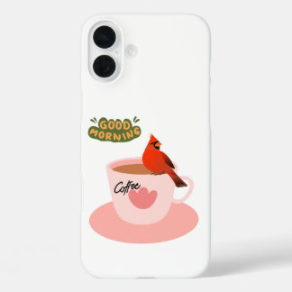 (鳥)ショウジョウコウカンチョウの居心地のよいコーヒーブレイク iPhone 16 PLUSケース