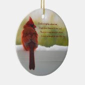 (鳥)ショウジョウコウカンチョウの更新と訪問者の天国詩 セラミックオーナメント (右)