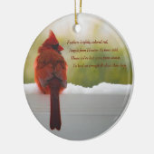 (鳥)ショウジョウコウカンチョウの更新と訪問者の天国詩 セラミックオーナメント (左)