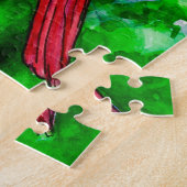 (鳥)ショウジョウコウカンチョウの森の水の色絵画のパズル ジグソーパズル (側面)