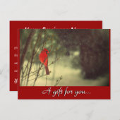 （鳥）ショウジョウコウカンチョウの祝日の贈答証 ポストカード (正面/裏面)