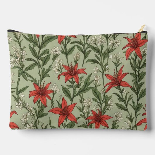 (鳥)ショウジョウコウカンチョウの花離れや模様 アクセサリーポーチ (裏面)