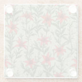 (鳥)ショウジョウコウカンチョウの花離れや模様 ガラスコースター (裏面)