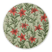 (鳥)ショウジョウコウカンチョウの花離れや模様 セラミックノブ (正面)