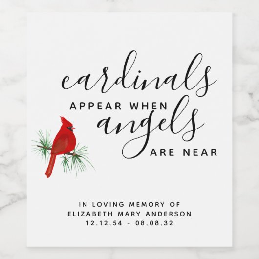 (鳥)ショウジョウコウカンチョウの記憶お祝いの生活 ワインラベル (シングルラベル)