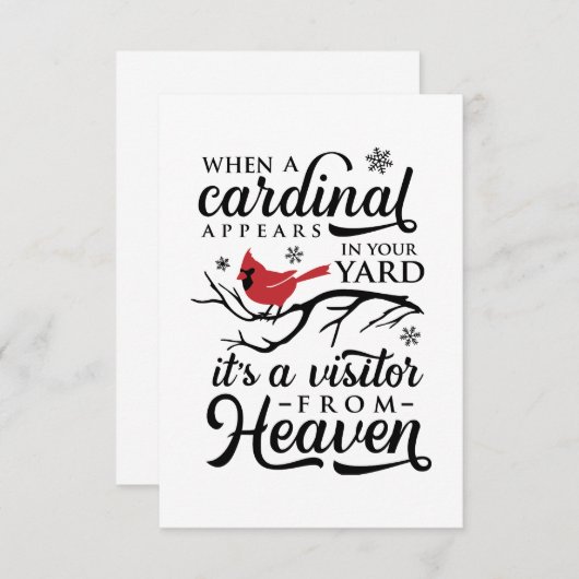 (鳥)ショウジョウコウカンチョウの訪問 サンキューカード (正面/裏面)