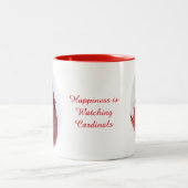 (鳥)ショウジョウコウカンチョウの飲料のマグは個人化なります ツートーンマグカップ (中央)