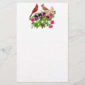 （鳥）ショウジョウコウカンチョウの鳥が庭の文房具 便箋 (正面)