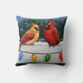 (鳥)ショウジョウコウカンチョウの鳥とクリスマスライト クッション (裏面)