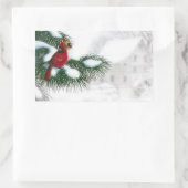 （鳥）ショウジョウコウカンチョウの鳥の雪シール 長方形シール (バッグ)