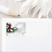 （鳥）ショウジョウコウカンチョウの鳥の雪ラベル ラベル (インサイチュ)