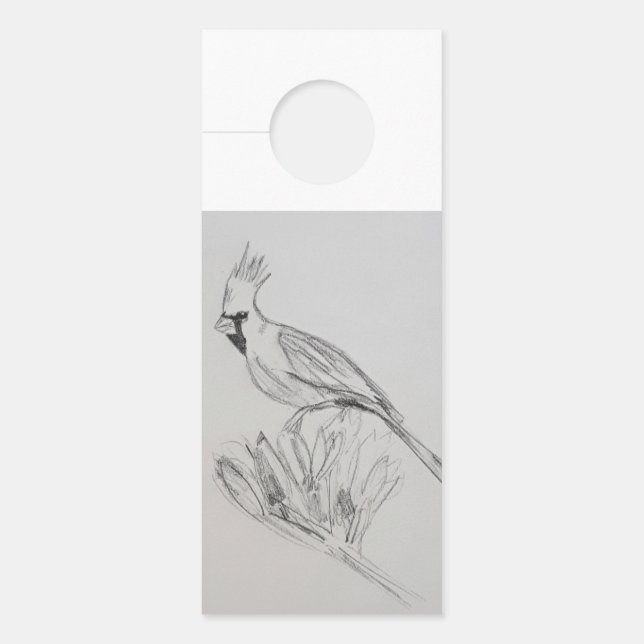 （鳥）ショウジョウコウカンチョウの鳥ドアハンガー ドアノブサイン (正面)