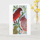 （鳥）ショウジョウコウカンチョウの(か。)メッセージカード(挨拶)の収集 カード (黄色い花)