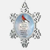 （鳥）ショウジョウコウカンチョウの"そう愛された"詩 スノーフレークピューターオーナメント (右)