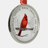 (鳥)ショウジョウコウカンチョウはリボンのオーナメントの近くでと天使現われます メタルオーナメント (右)
