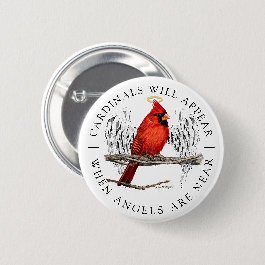（鳥）ショウジョウコウカンチョウは天使が近いハローであると現われます 缶バッジ (正面&裏面)